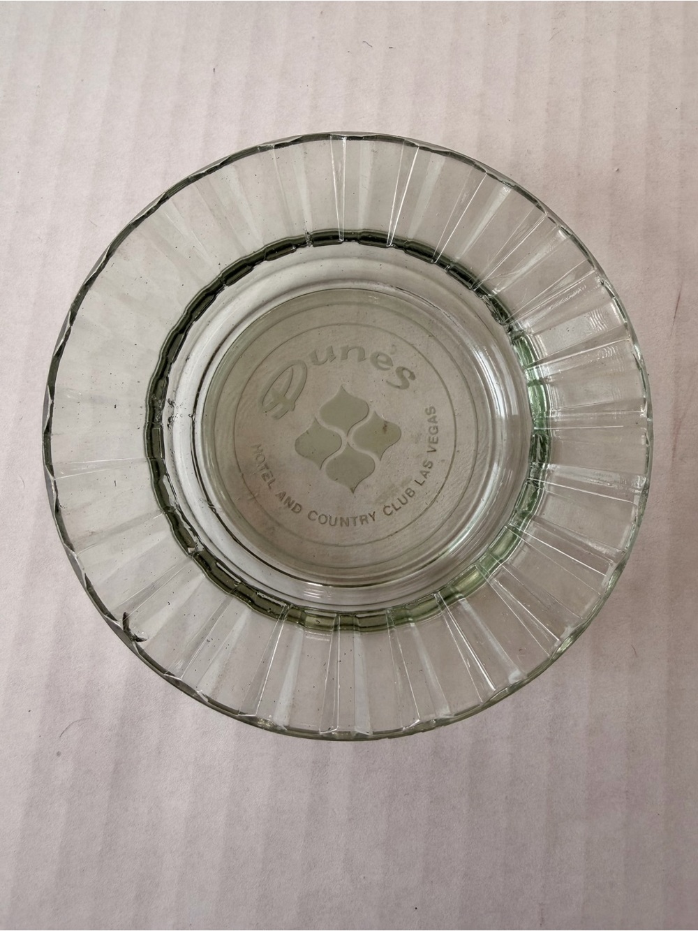 Vintage Dunes Hotel Las Vegas Glass Ashtray 1960s Casino Souvenir MCM Barware